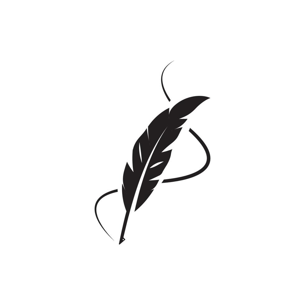 feather quill pen icon vector