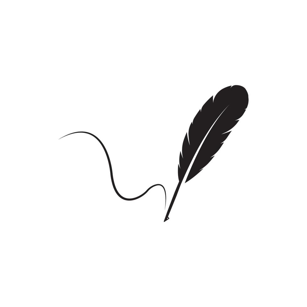 feather quill pen icon vector