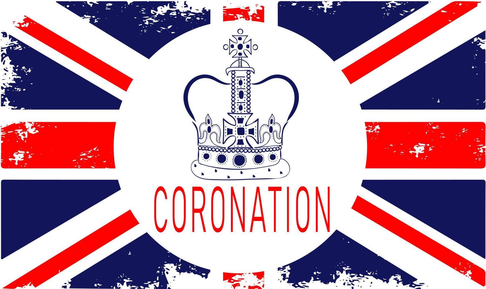 Poster of Coronation with British flag vector