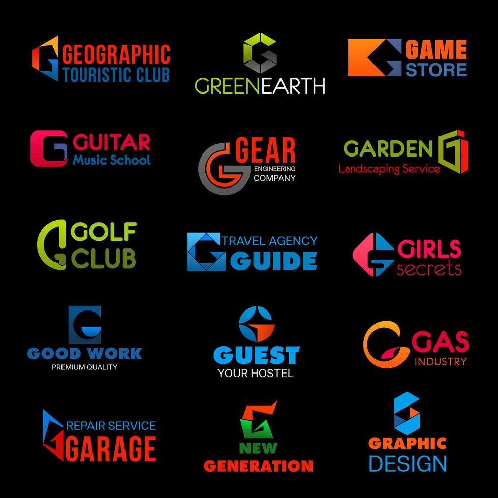 G letter company, agency or premium identity vector