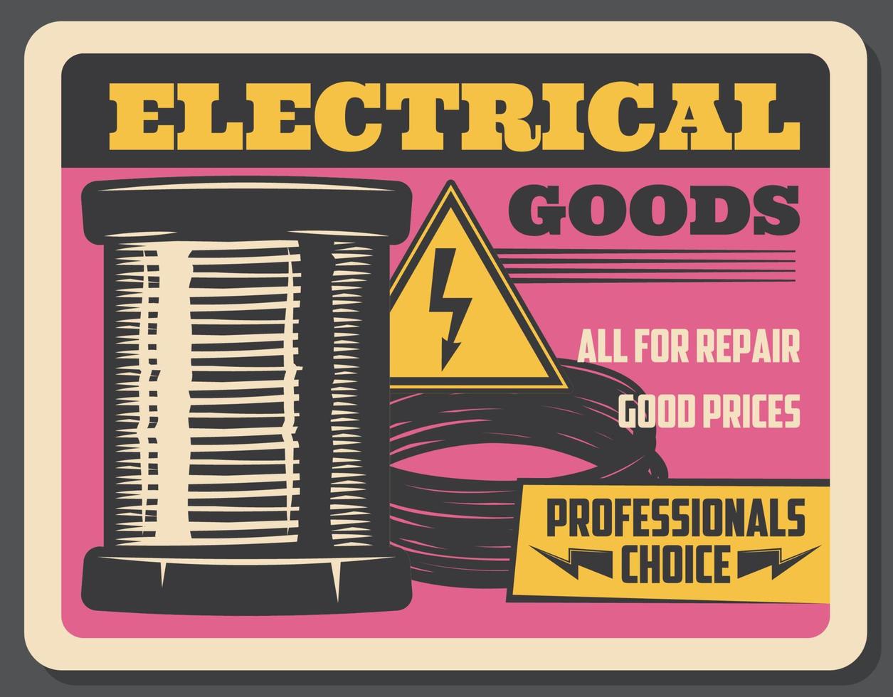 Electricity and electrical goods store, vector