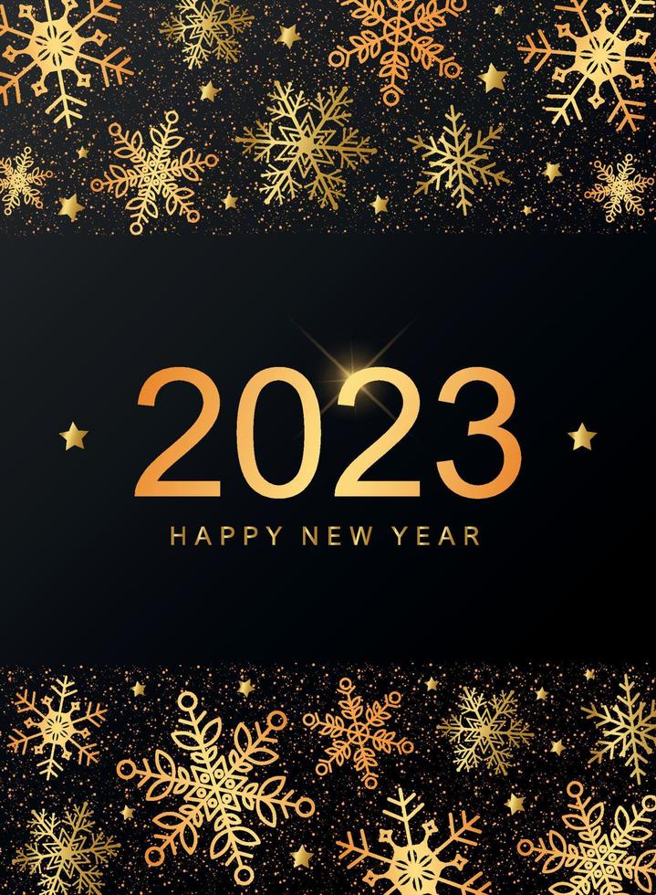 Happy New year 2023 greeting card, poster, print, invitation template. EPS 10 vector