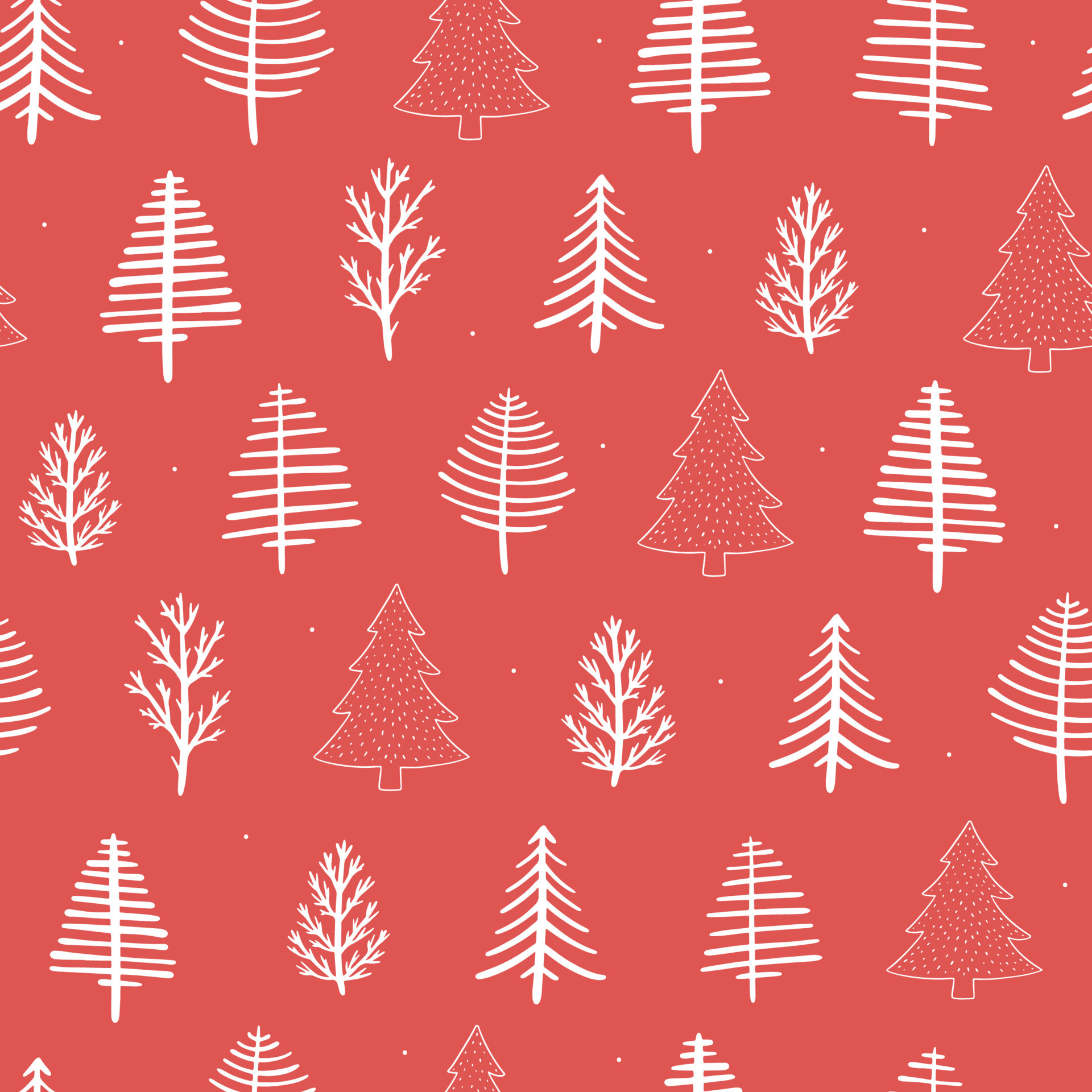 Christmas and winter seamless pattern decorated with hand drawn