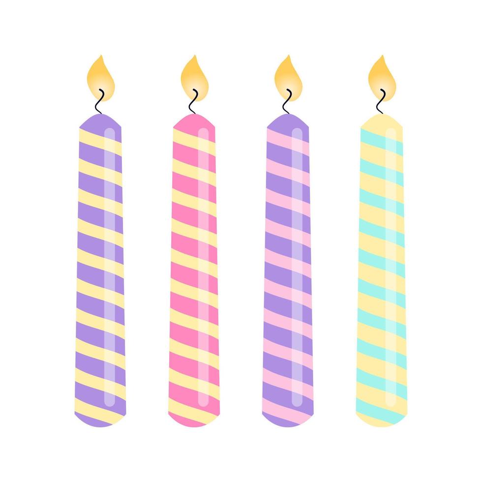 Birthday candles. Birthday Party Elements. Vector illustration