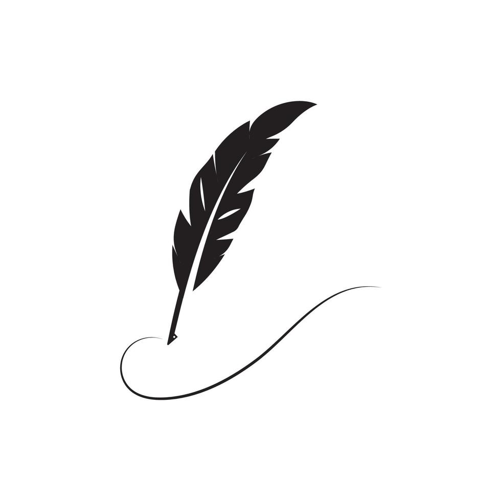 feather quill pen icon vector