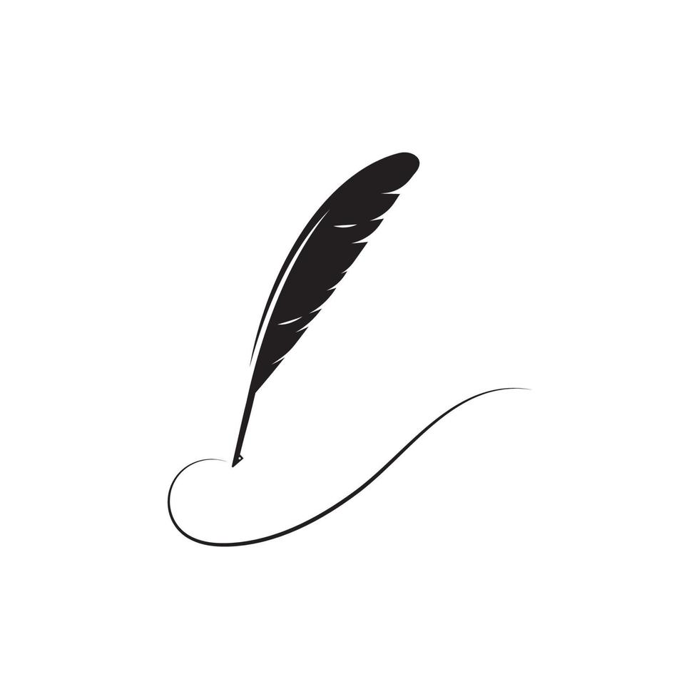 feather quill pen icon vector
