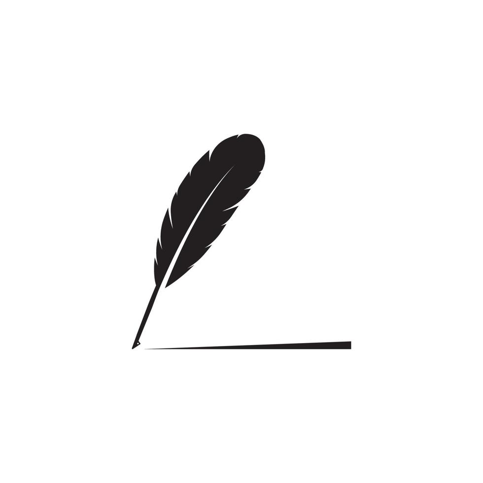 feather quill pen icon vector
