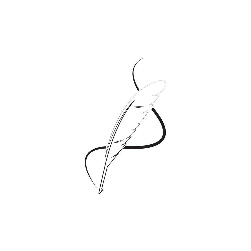 feather quill pen icon vector