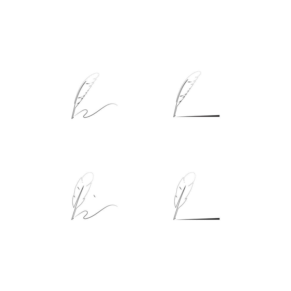 feather quill pen icon vector