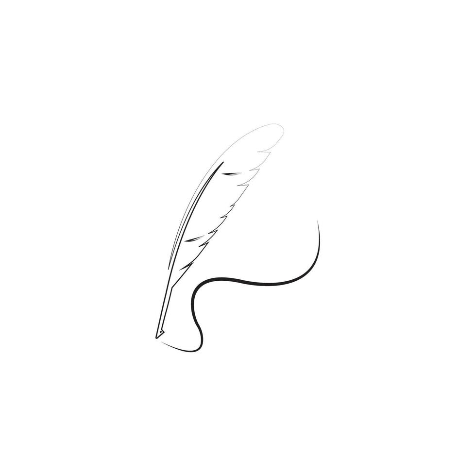 feather quill pen icon vector