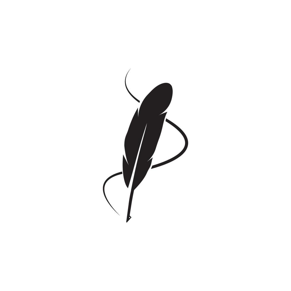 feather quill pen icon vector