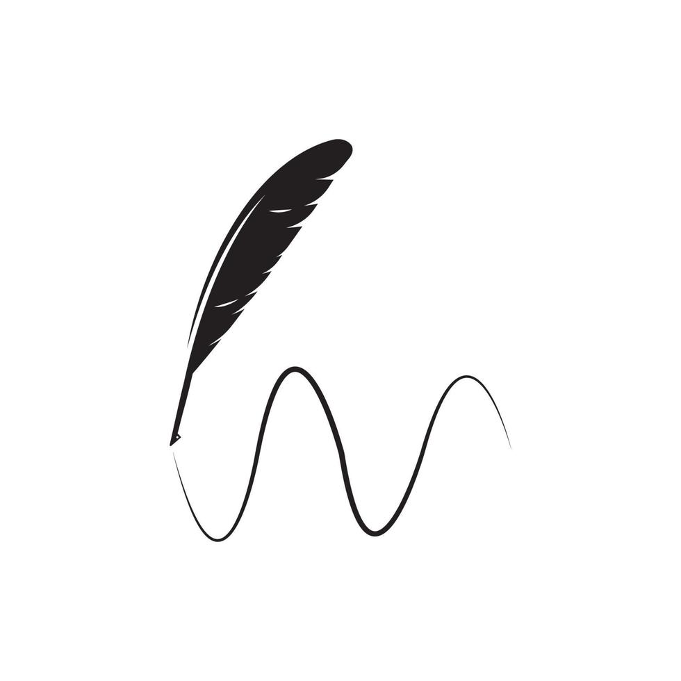 feather quill pen icon vector