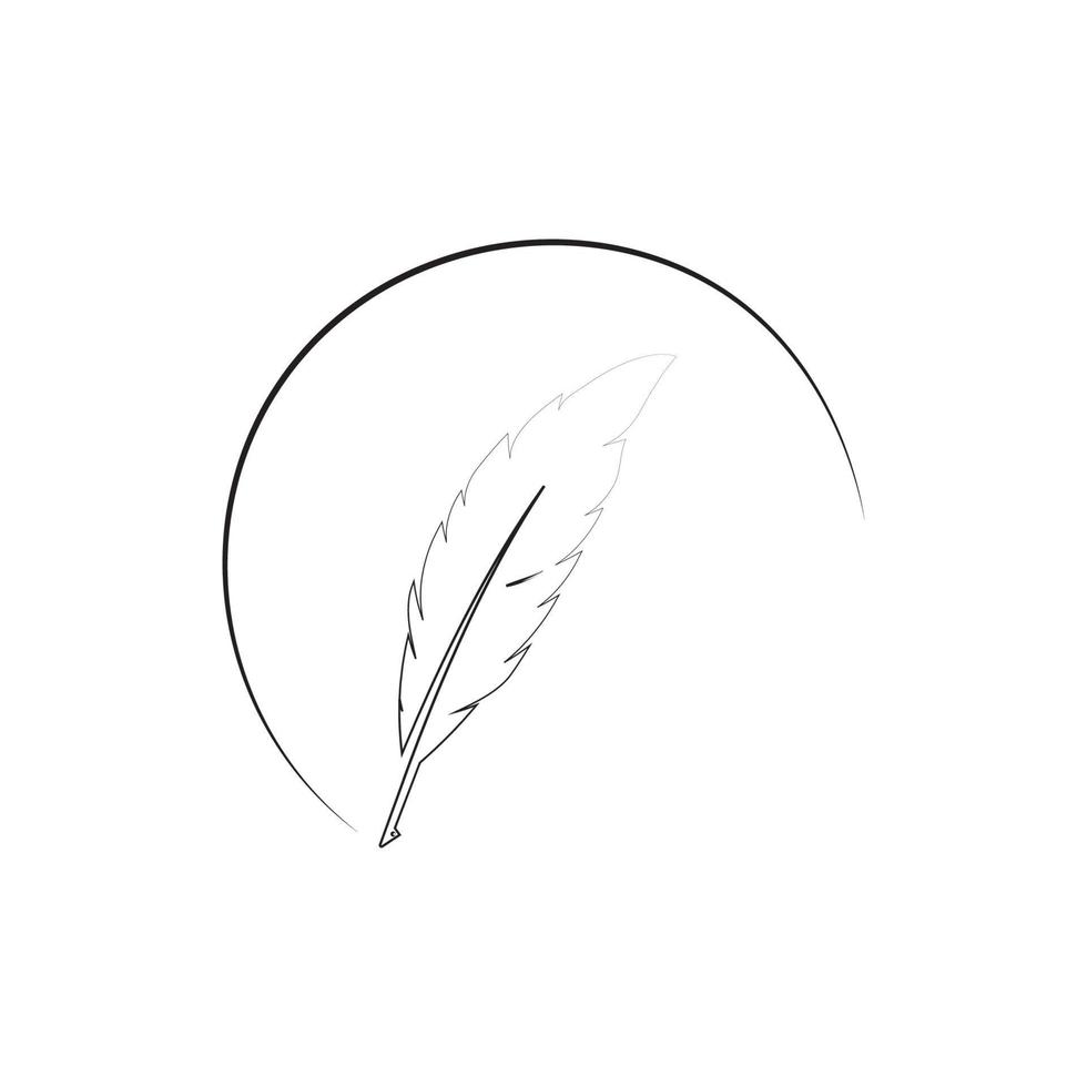 feather quill pen icon vector