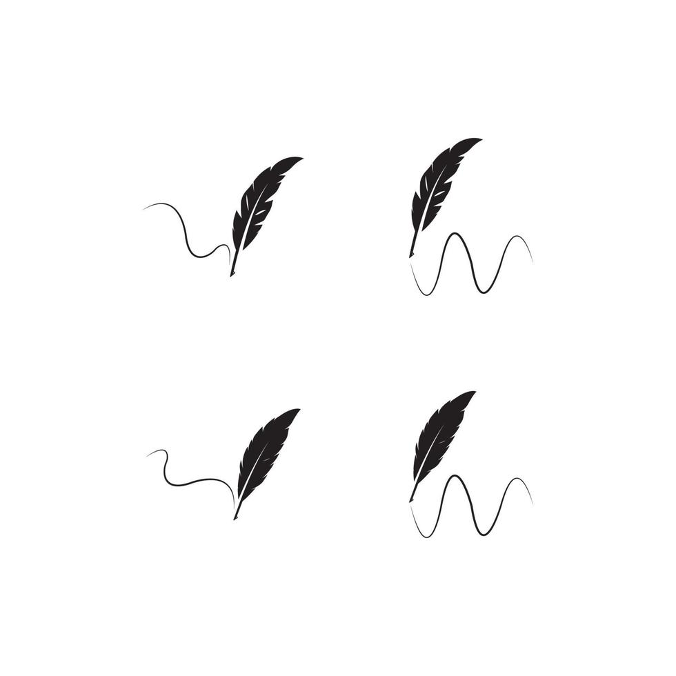 feather quill pen icon vector