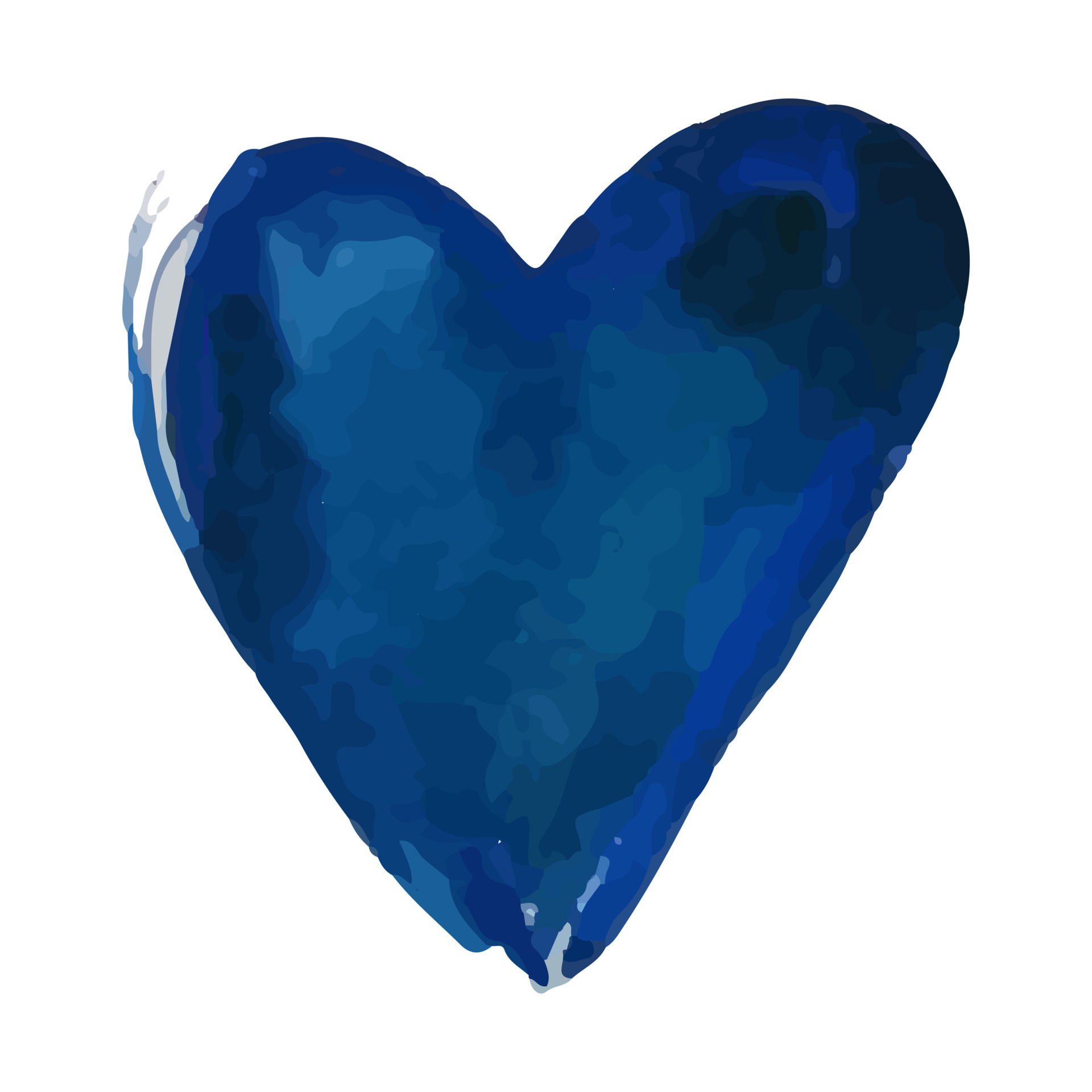Happy Valentine Day. Watercolor blue painted heart, vector element for