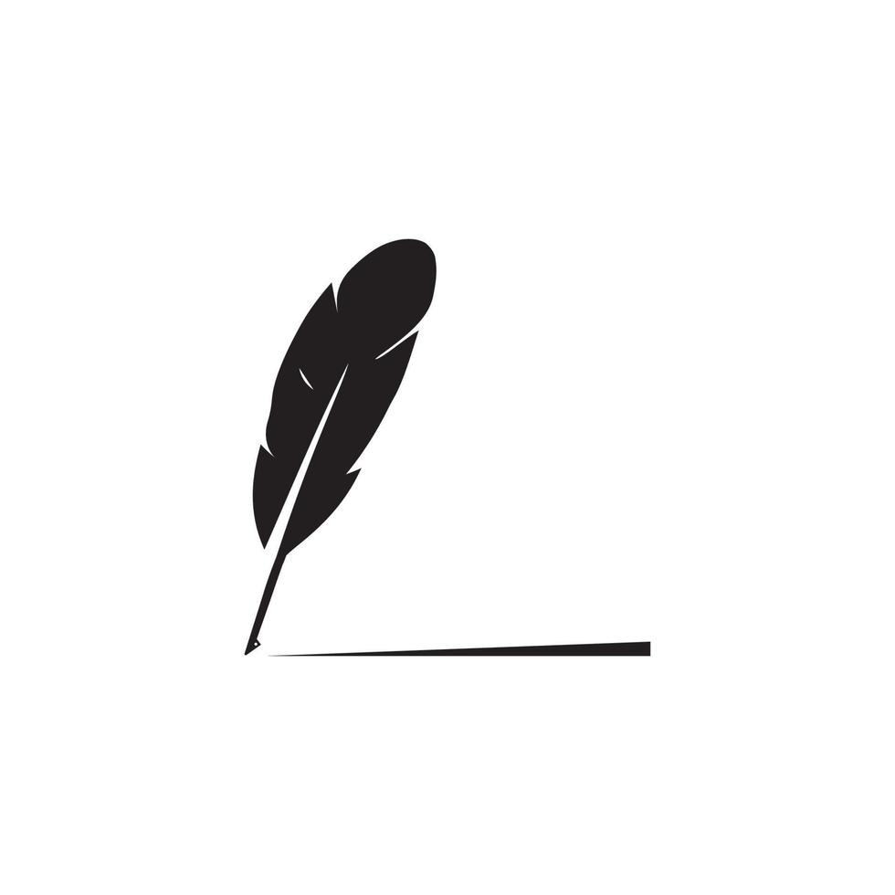 feather quill pen icon vector