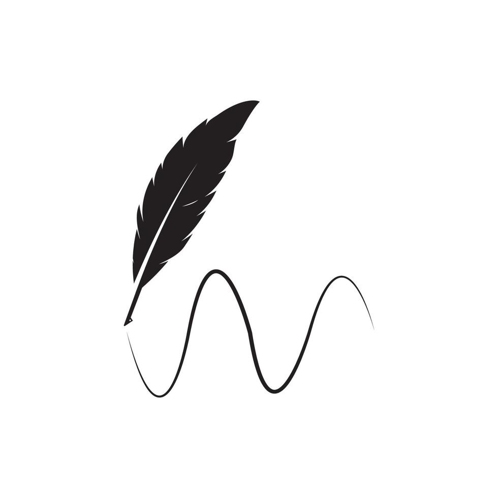 feather quill pen icon vector