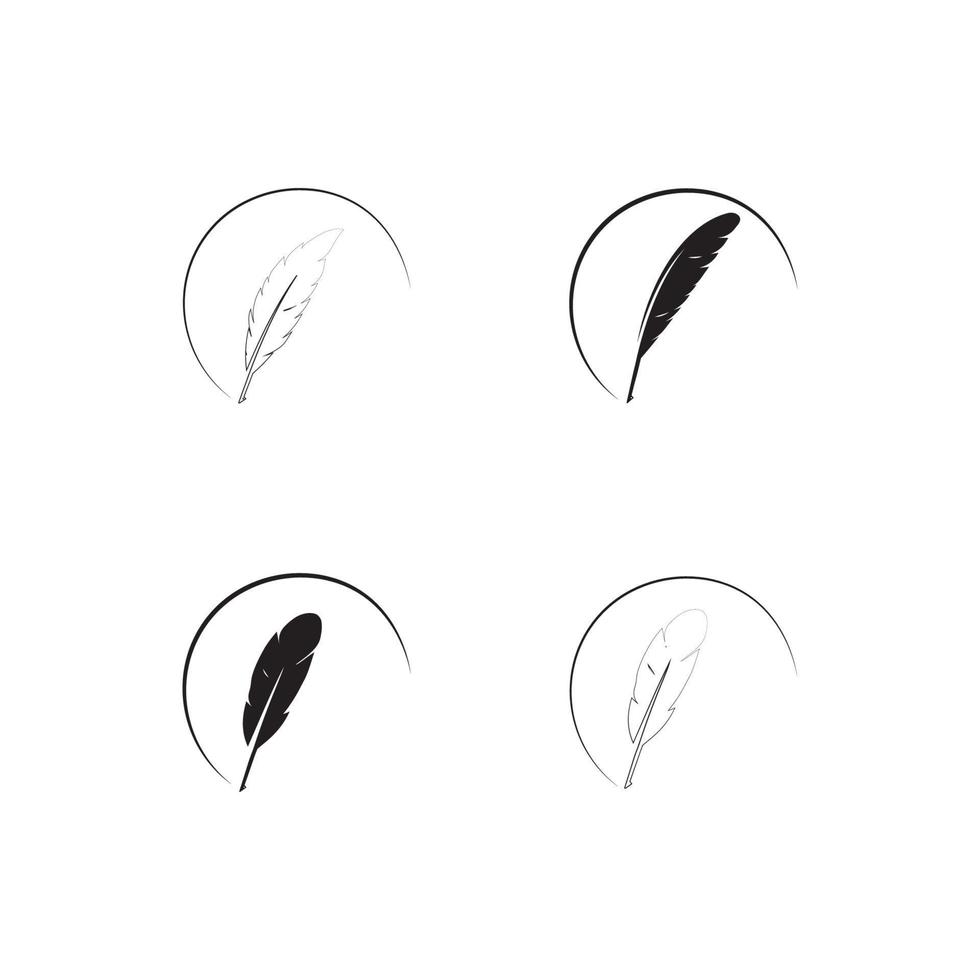 feather quill pen icon vector
