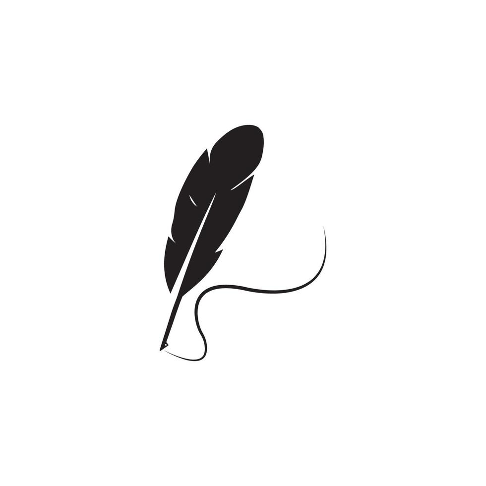 feather quill pen icon vector