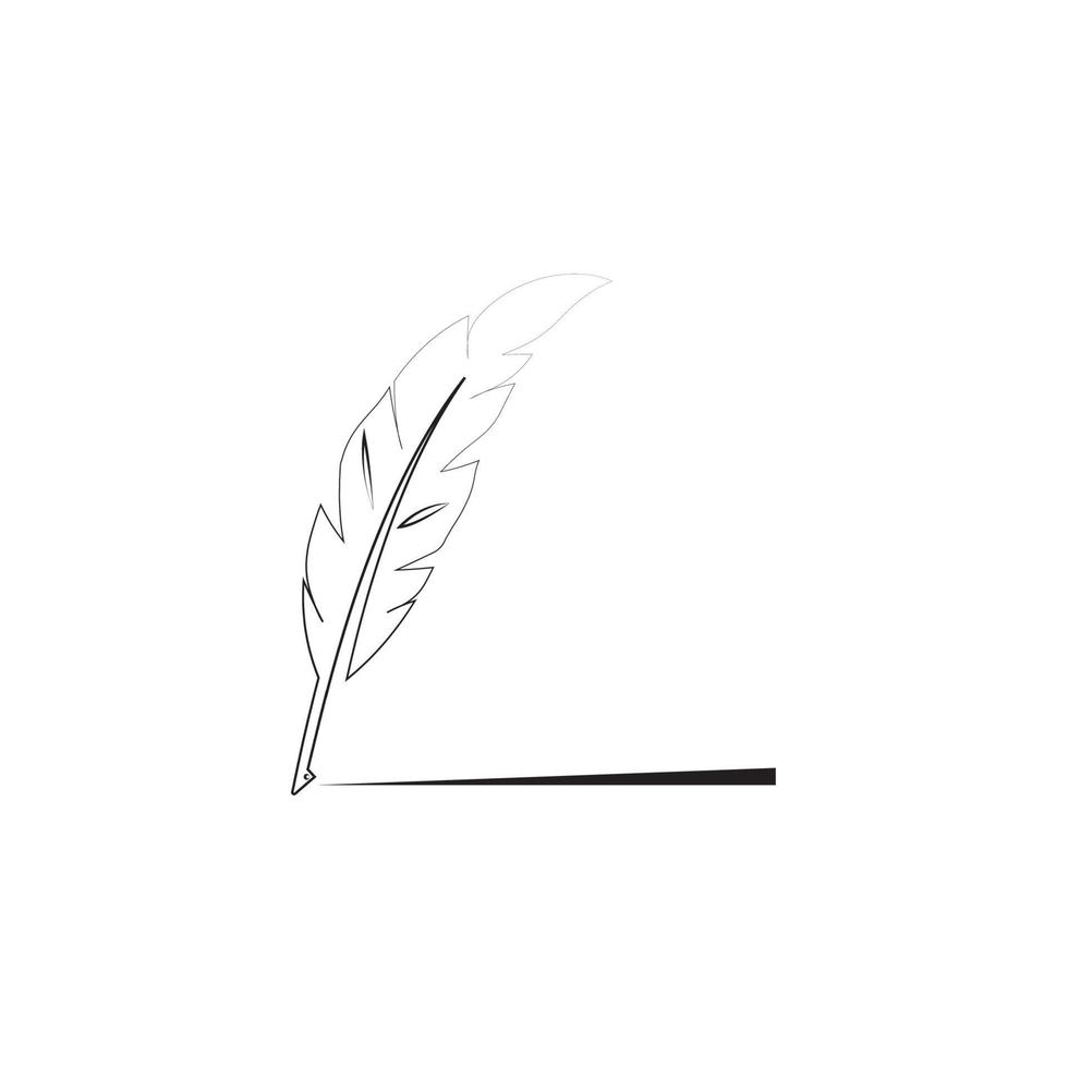 feather quill pen icon vector