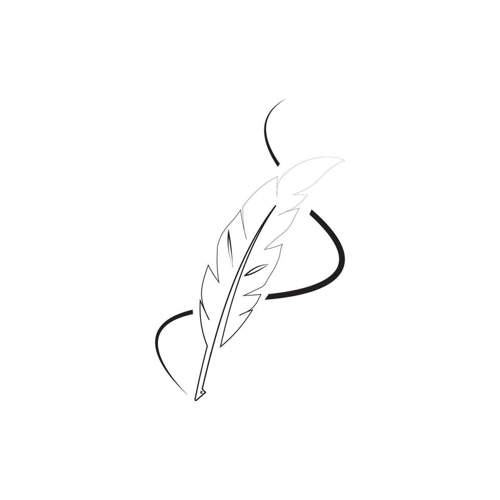 feather quill pen icon vector