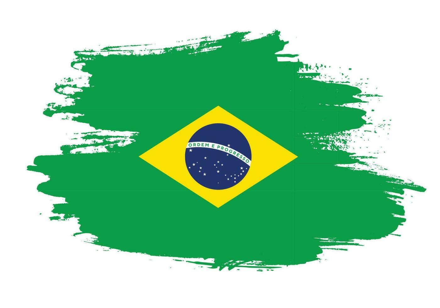 vector de bandera de brasil de trazo de pincel de bienvenida