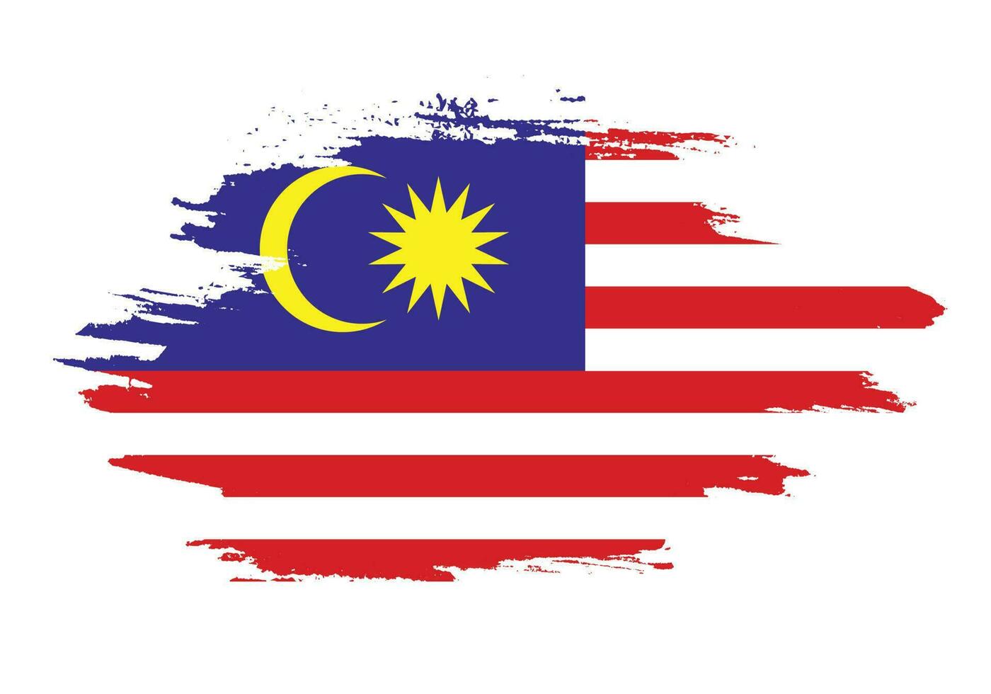 New hand paint brush Malaysia flag vector