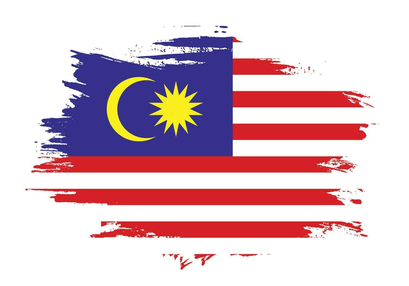 Malaysia faded grunge texture flag vector