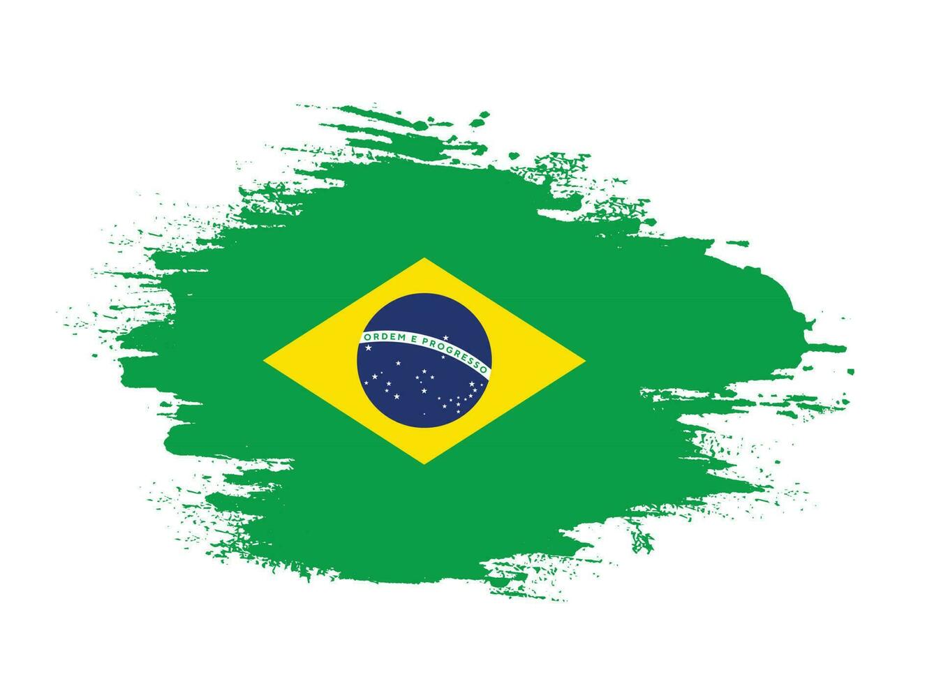 vector de bandera de brasil de forma de trazo de pincel