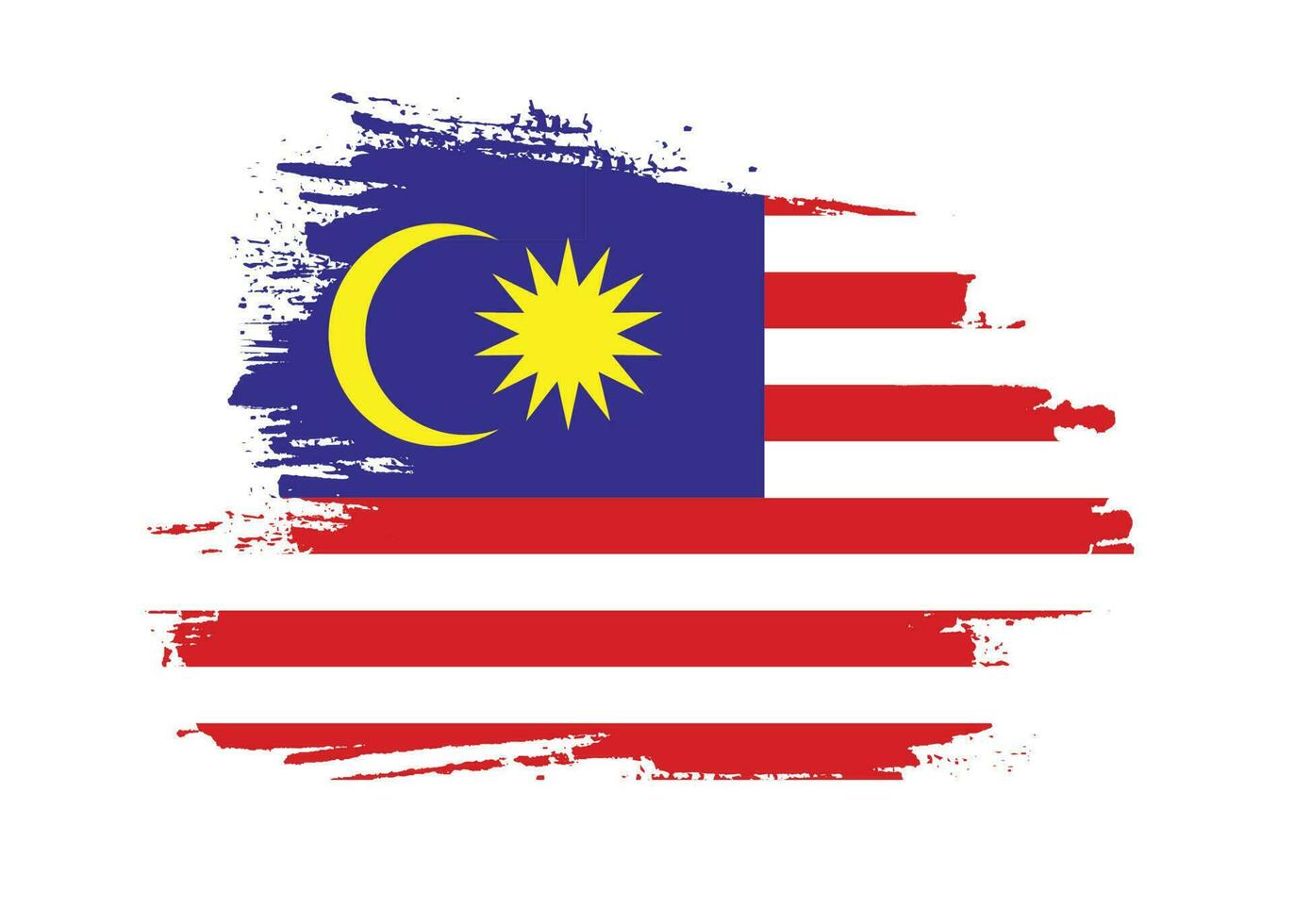trazo de pincel vectorial bandera de malasia vector