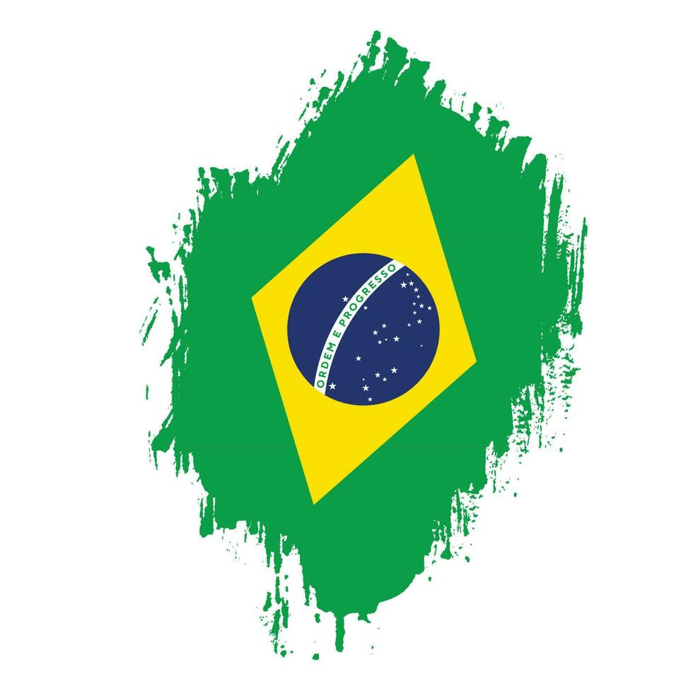 Professional graphic Brazil grunge texture flag vector