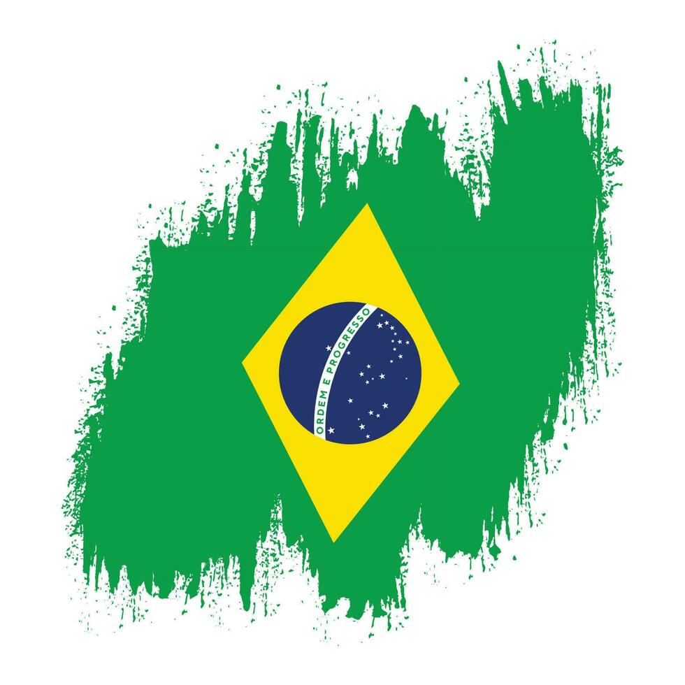 Brush stroke Brazil flag vector for free