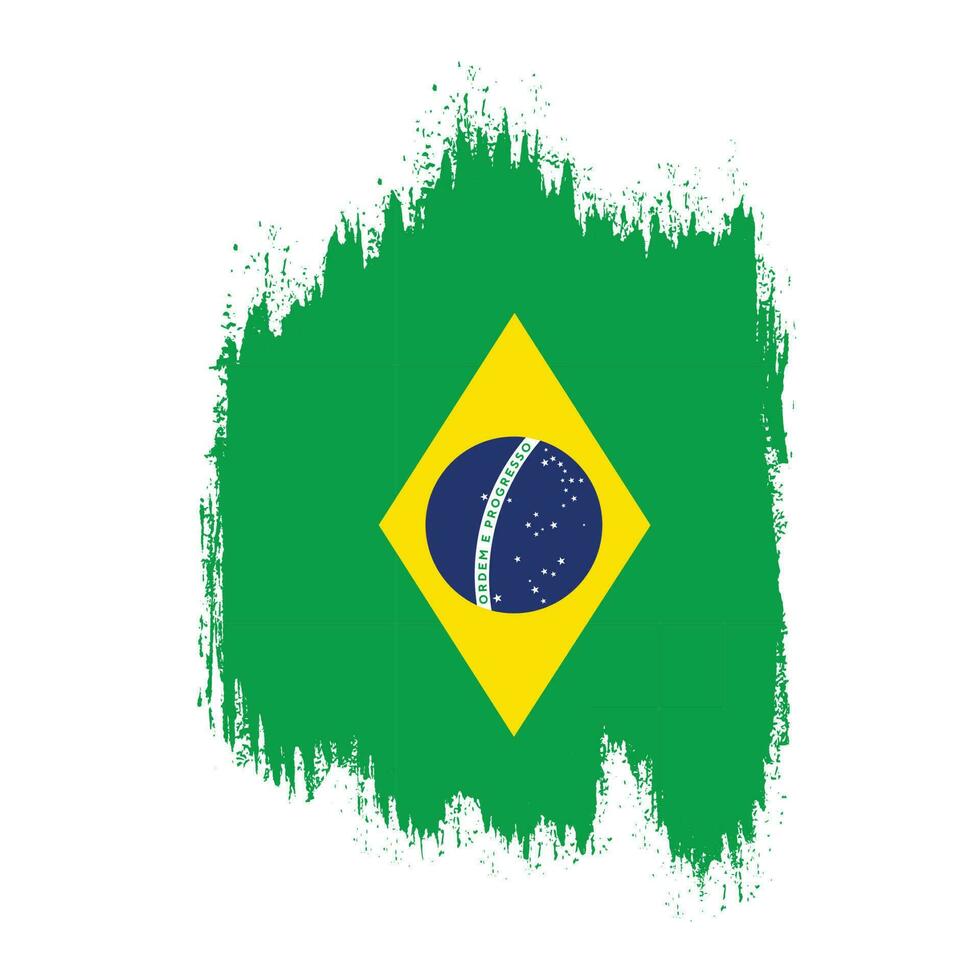 bandera de brasil estilo grunge vector