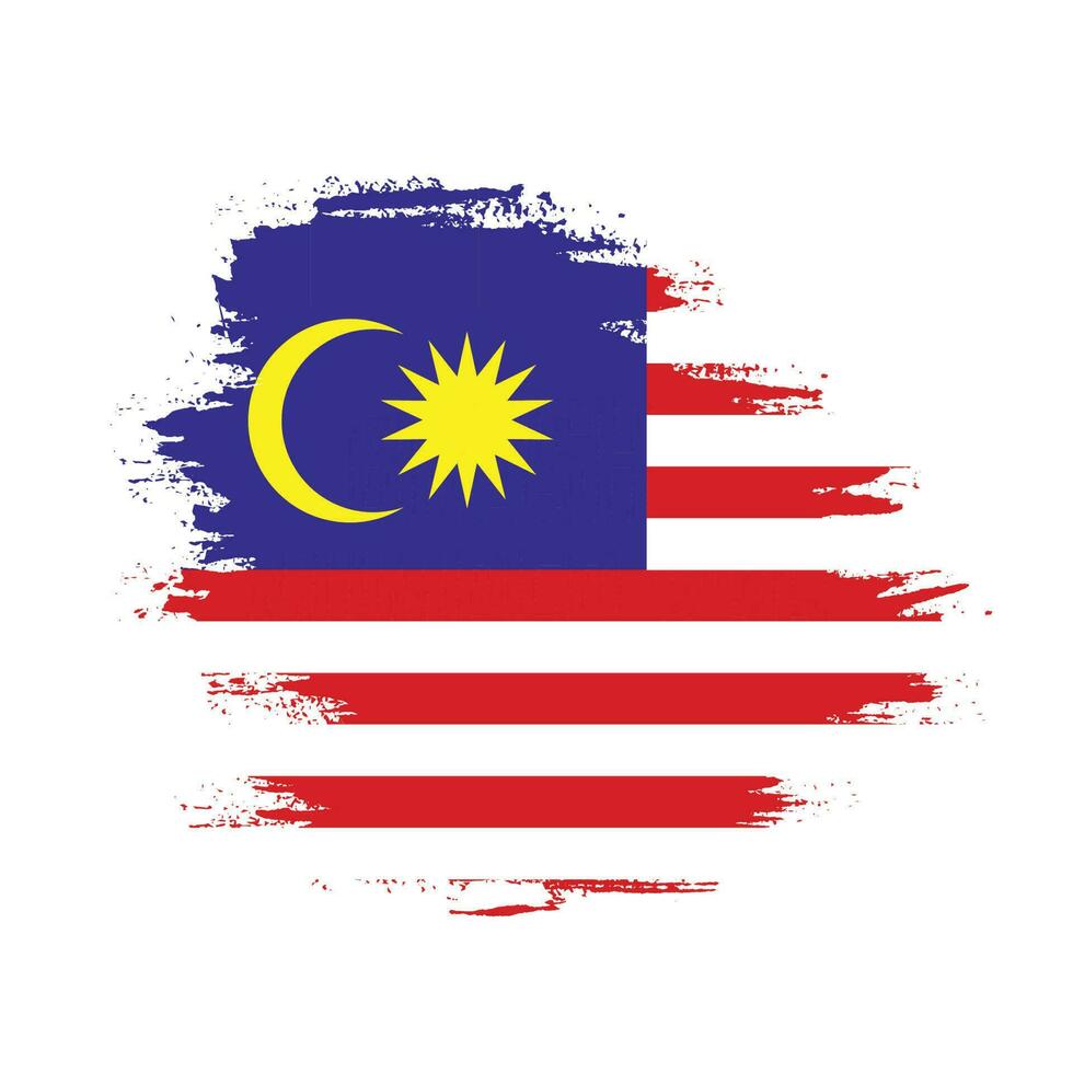 Stain brush stroke Malaysia flag vector