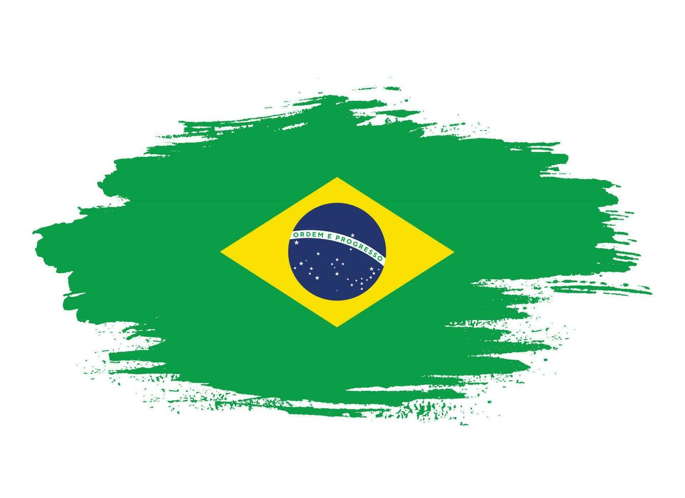 Paint ink brush stroke free Brazil flag vector