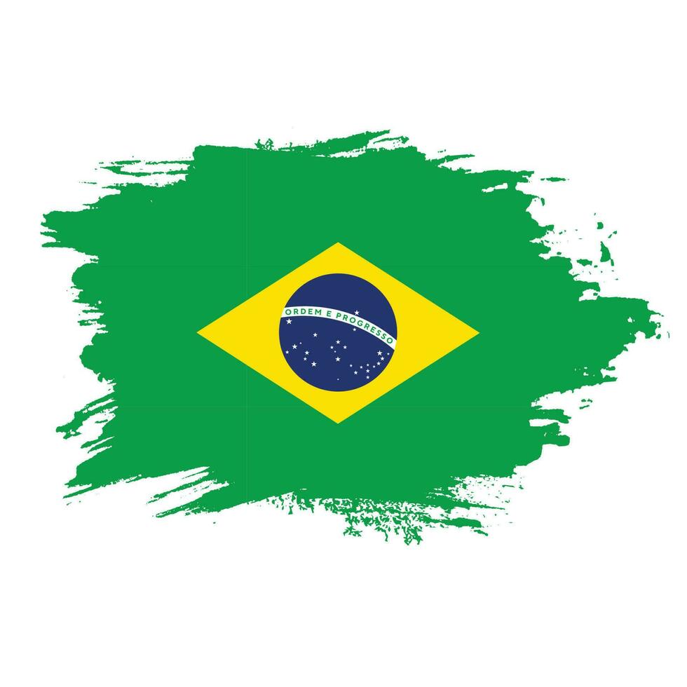 Distressed abstract Brazil flag vector