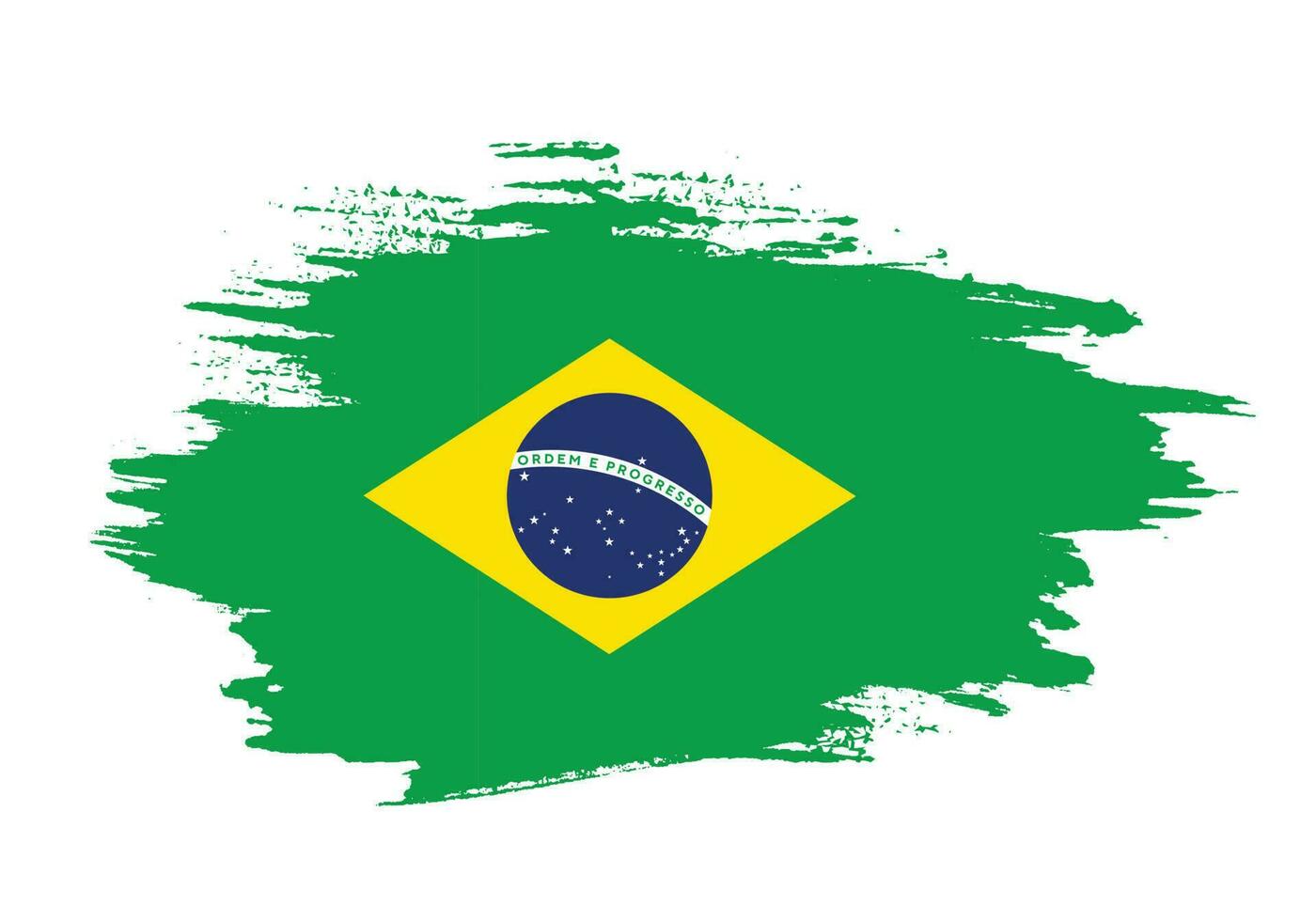 trazo de pincel vectorial bandera de brasil vector