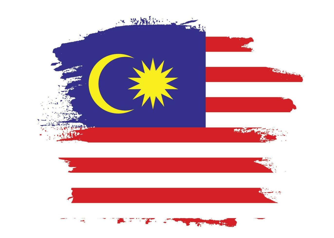 vector de bandera de malasia de trazo de pincel para descarga gratuita