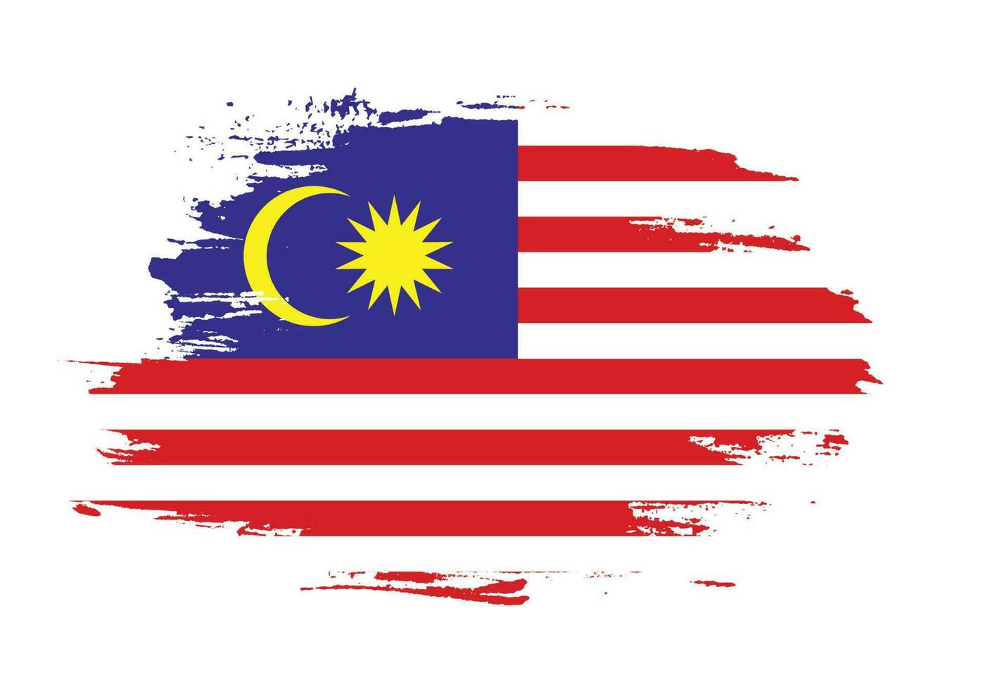Grunge texture faded Malaysia flag vector