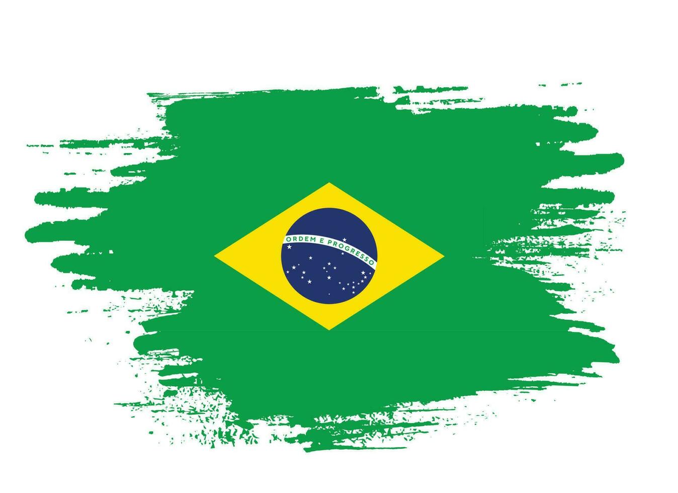 trazo de pincel de pintura vectorial bandera de brasil vector