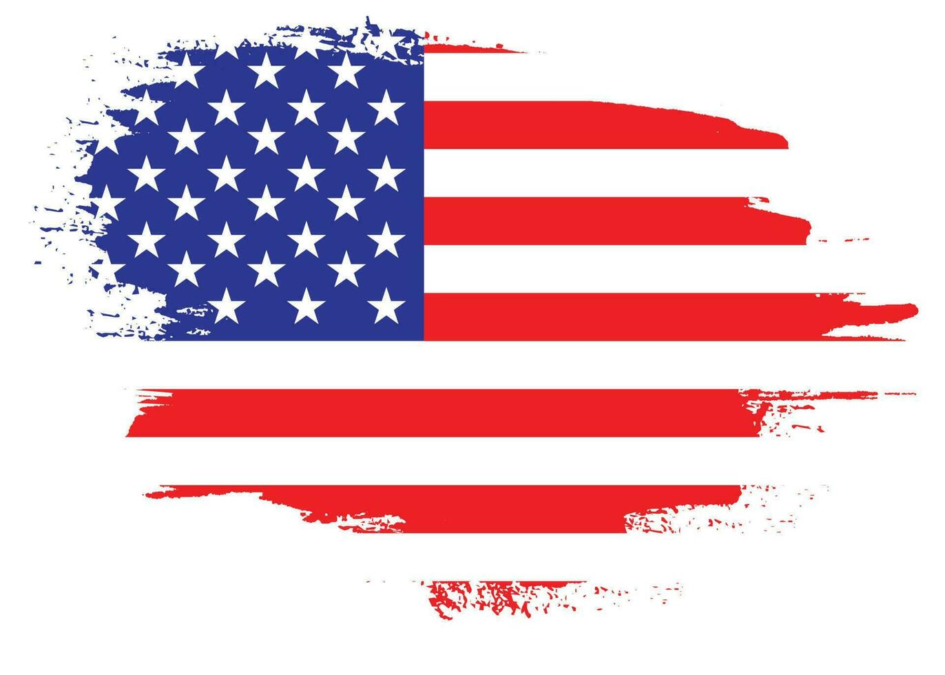 Dirty brush stroke USA flag vector