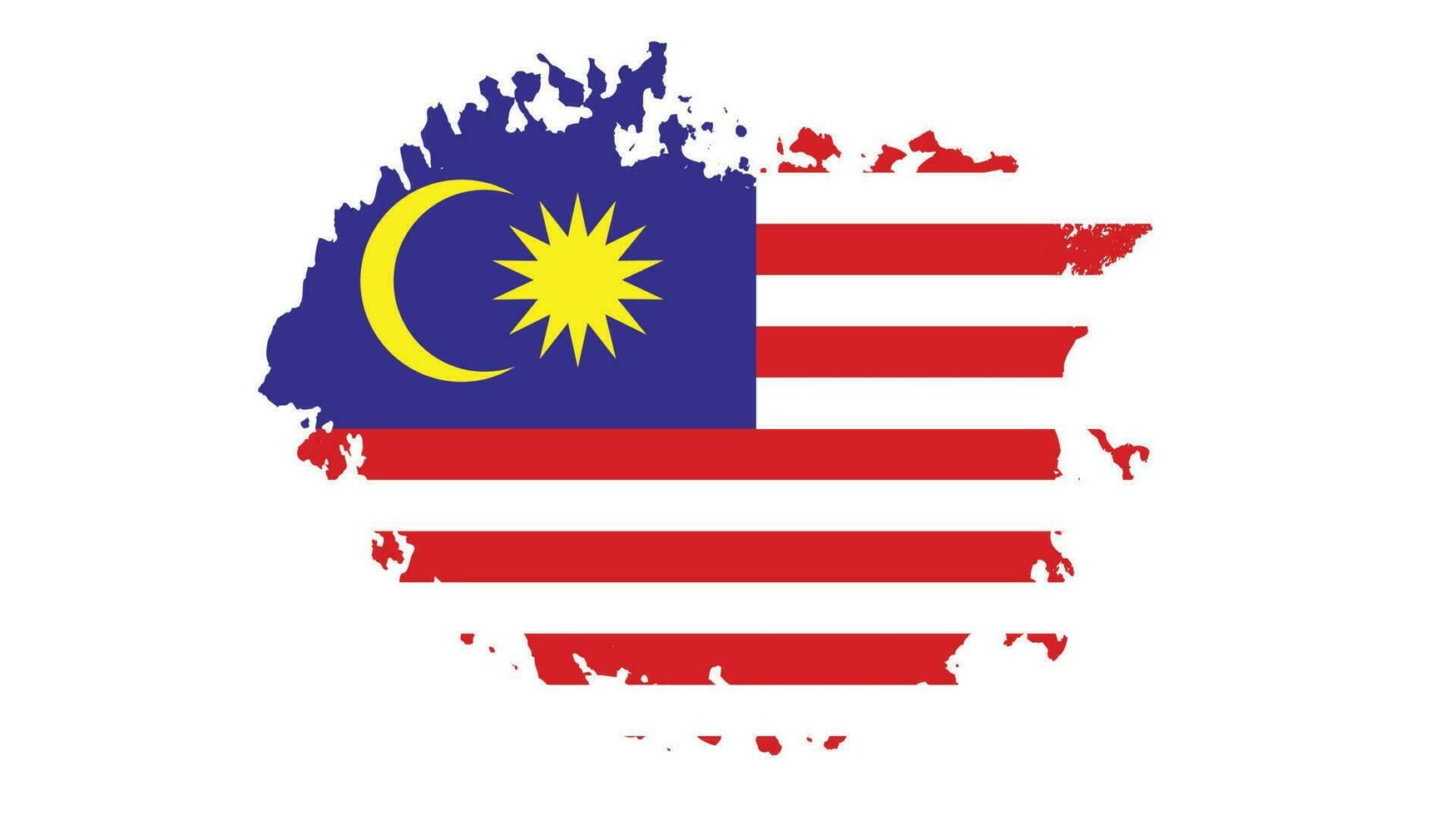 Grunge brush stroke Malaysia flag vector