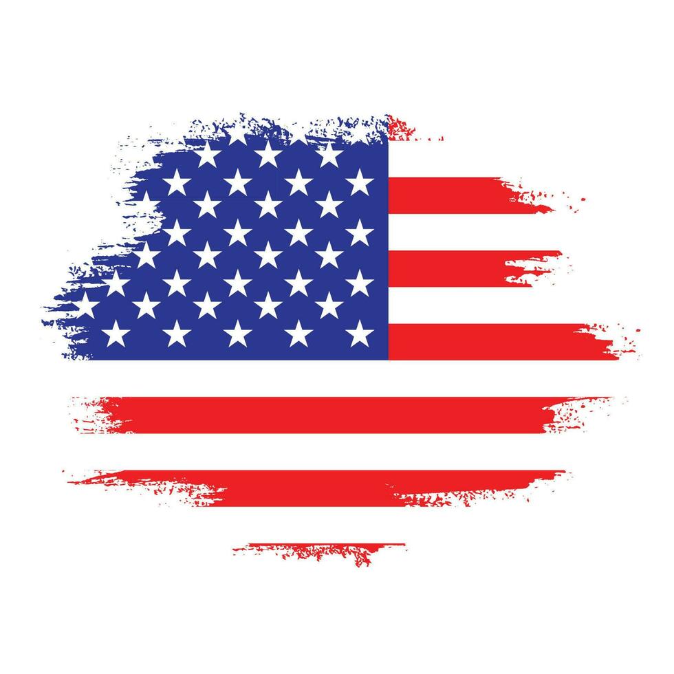 Abstract colorful USA grunge texture flag vector