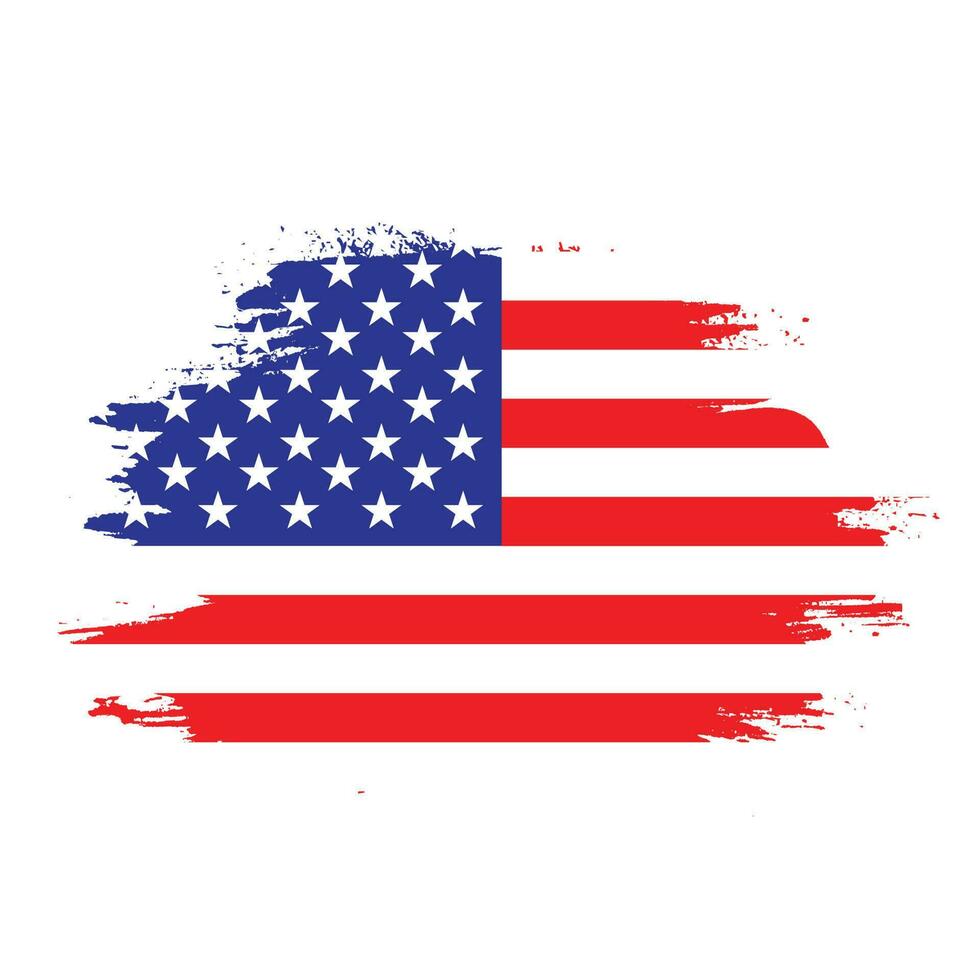 USA paint brush stroke template flag vector