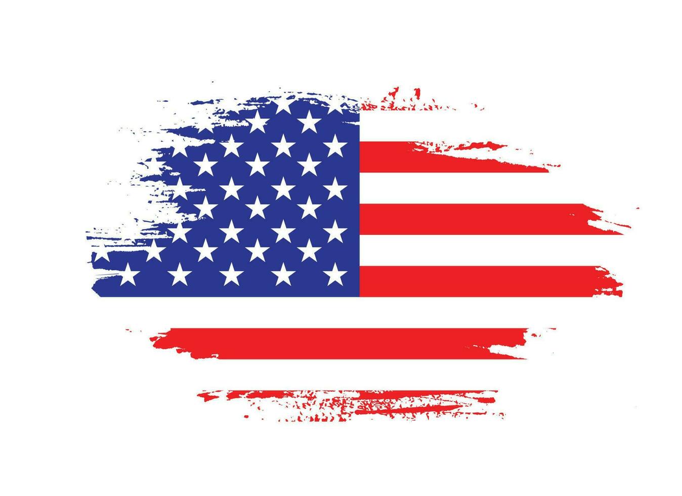 Abstract brush stroke USA flag vector