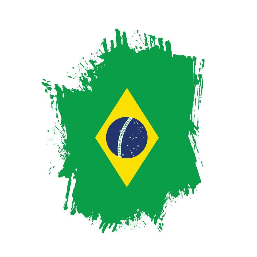 Brazil brush stroke flag vector