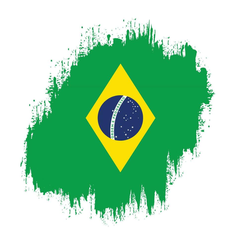 Professional hand paint Brazil flag vector