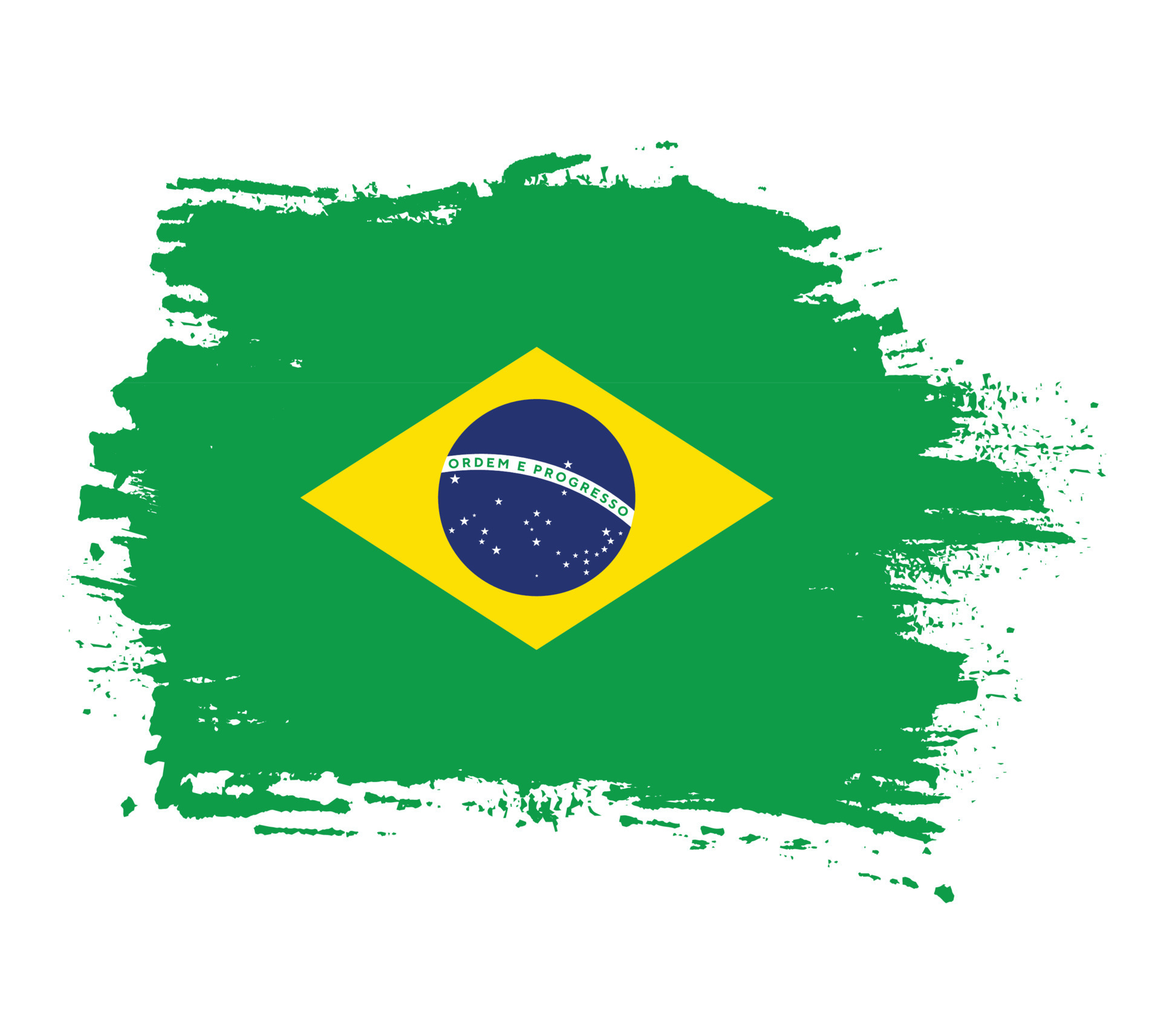Dirty brush stroke Brazil flag vector 16127912 Vector Art at Vecteezy