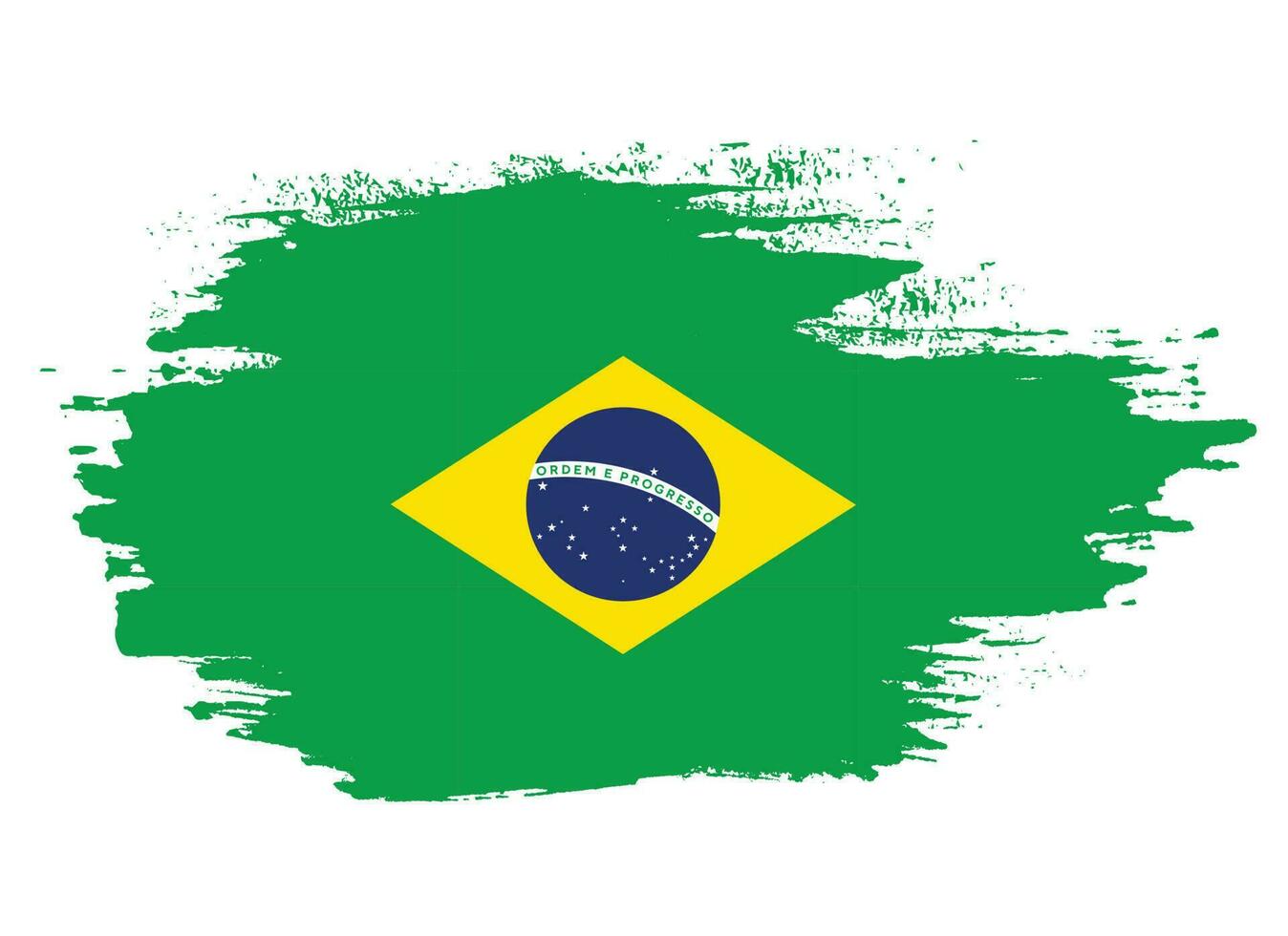 Brazil paintbrush frame flag vector