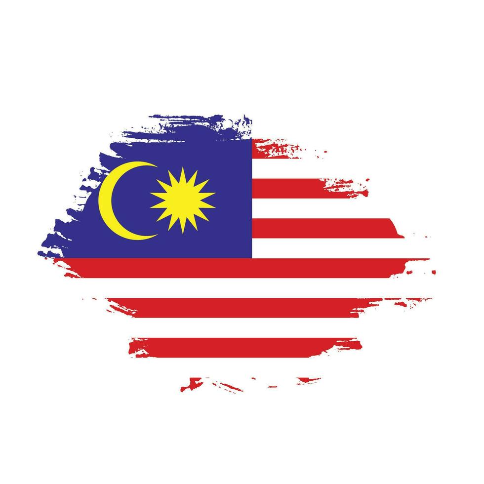 Malaysia brush stroke flag vector